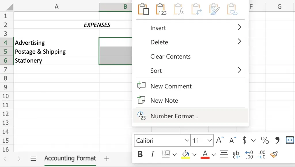 How To Simultaneously Apply Accounting Number Format In Excel Step By Step Excel Curve 3308