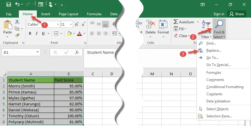 remove-parentheses-in-excel-4-simple-methods-excel-curve