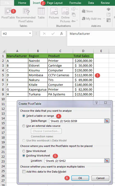 Image screenshot showing how to countif based on another column in Excel