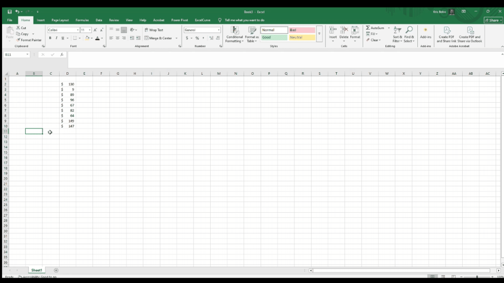 AutoSum() Excel function
